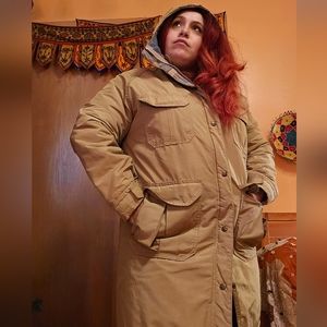 Vintage Woolrich Wool Lined Parka Jacket Coat Men's Tan